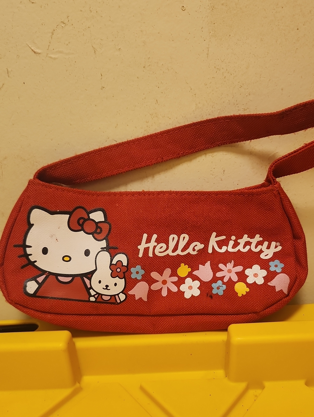 Hello Kitty Red Kids Shoulder Purse with Floral Graphic